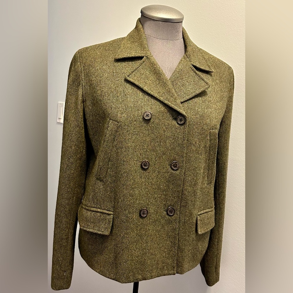 NWOT RALPH LAUREN Lamb’s Wool Bomber Jacket Cropped Double Breasted